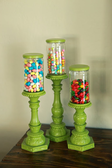green apothecary candy jars