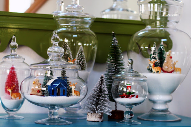 snow jars christmas display