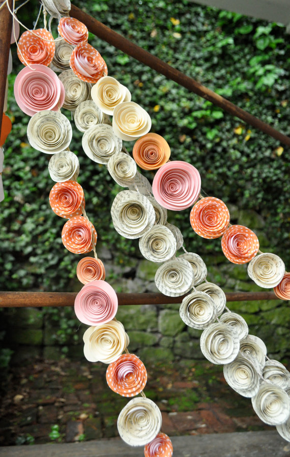 DIY Rolled Paper Flower Garland Tutorial