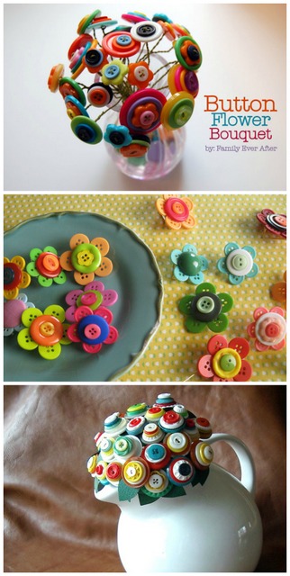 Button Flowers - Craft Project Ideas