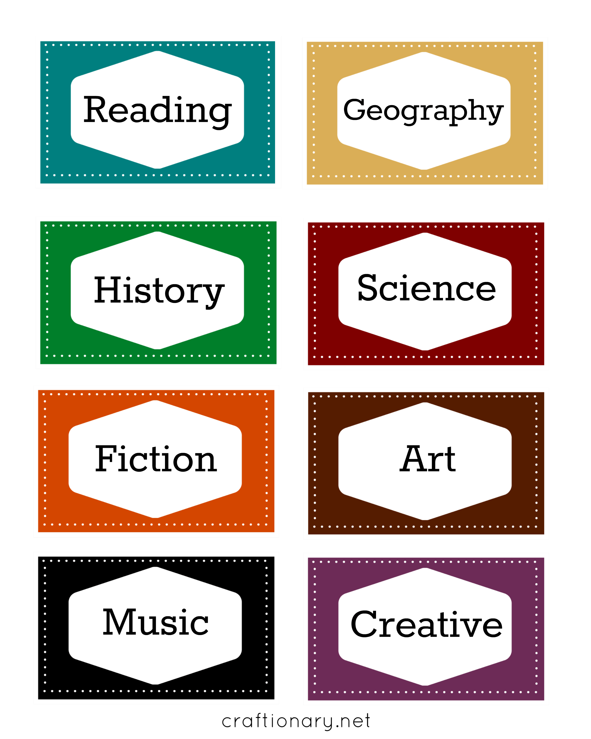 Free Book label Printables (Books Organization) - Craftionary