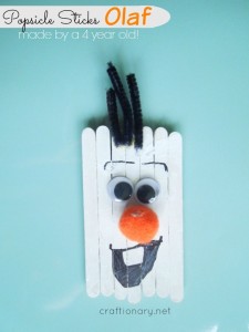 Popsicle sticks Olaf (Frozen Snowman) - Craftionary