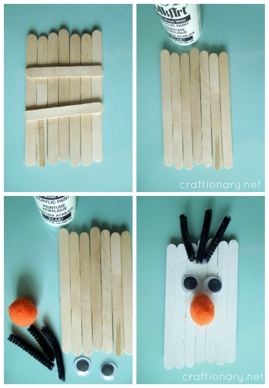 popsicle sticks olaf snowman frozen tutorial