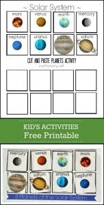 planets free printable cut and paste activity