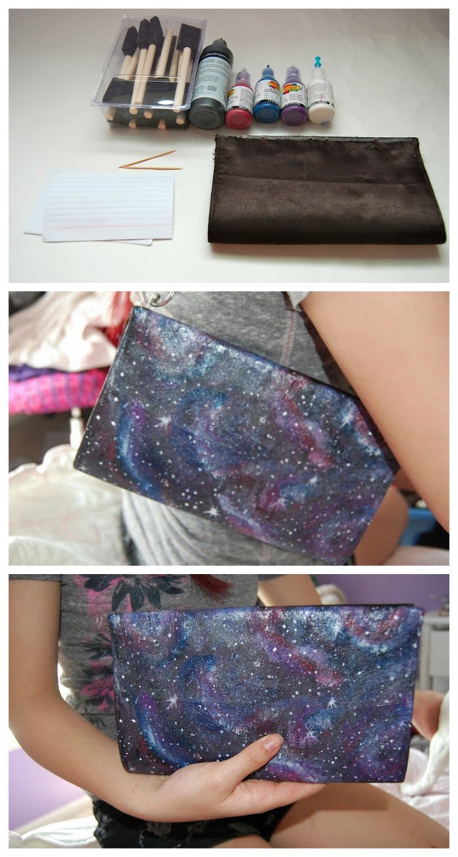 DIY galaxy clutch