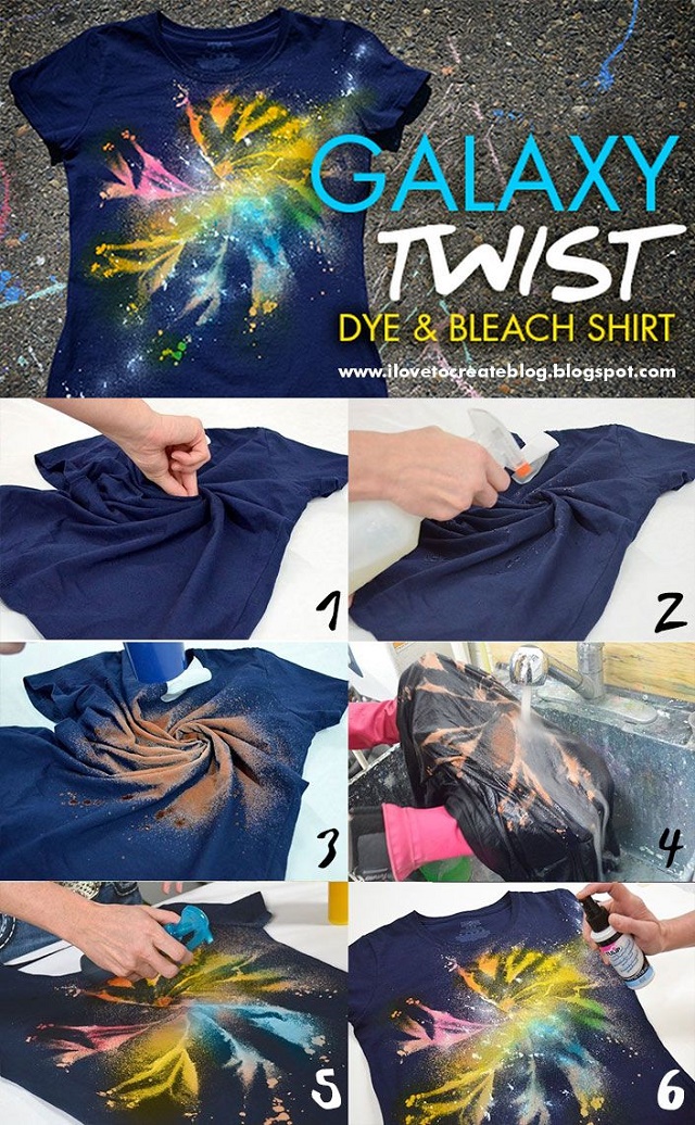 Galaxy twist dye bleach shirt