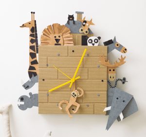 Cardboard box clock