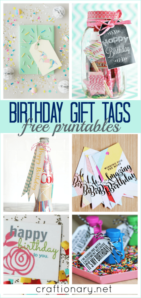 Birthday gift tags printables that WOW the recipient - Craftionary