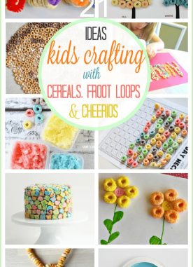 Kids crafting with cereal, froot loops and cheerios (21 ideas)