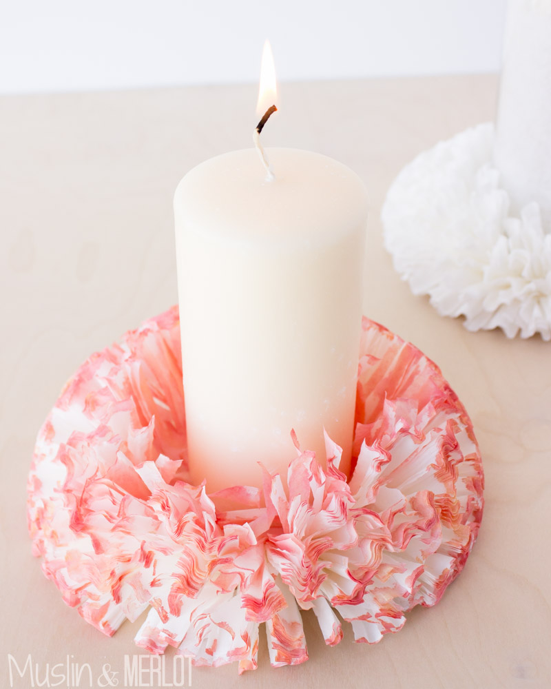 Flower craft using cardboard cup holder trays, coffee filters