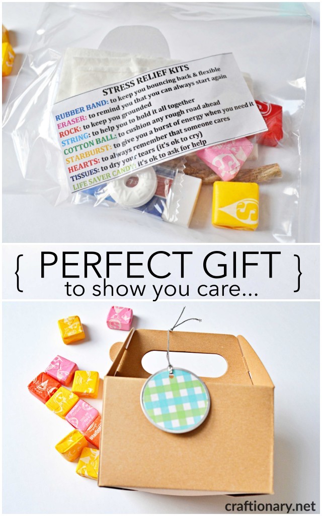 DIY Stress Relief Gifts - Stress Relief kits with printable