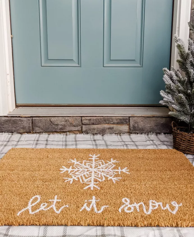 Happy Holidays Doormat Christmas Doormat Welcome Mat Winter Doormat Cute Doormat  Outdoor Doormat Holiday Porch Decor 