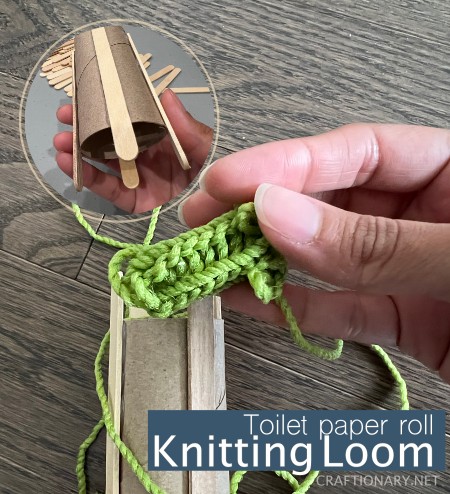 directory daarna Schep Loom knitting for beginners with toilet paper roll - Craftionary