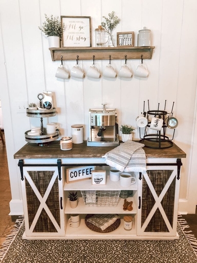 DIY & Decorate with me GIRLY COFFEE BAR CART 
