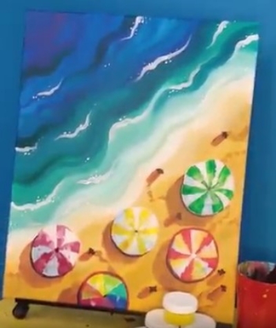 Seaside Escape Acrylic Painting DIY