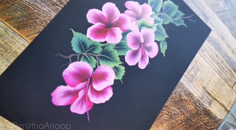 acrylic painting flowers