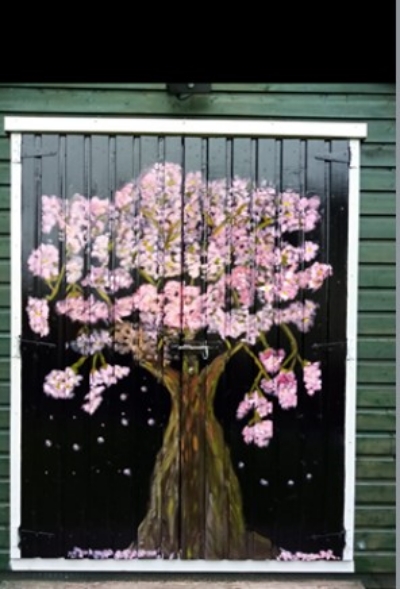 Paint a cherry blossom tree