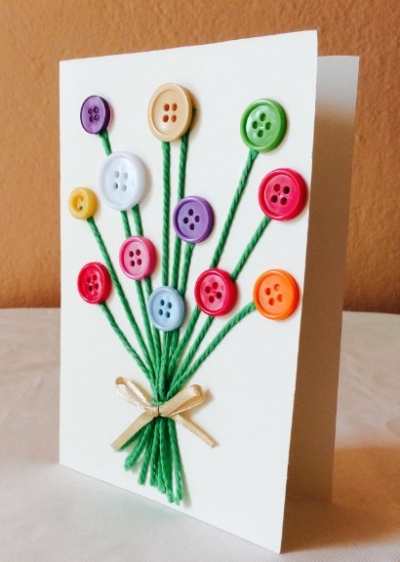 Button-adorned Handmade Cards1