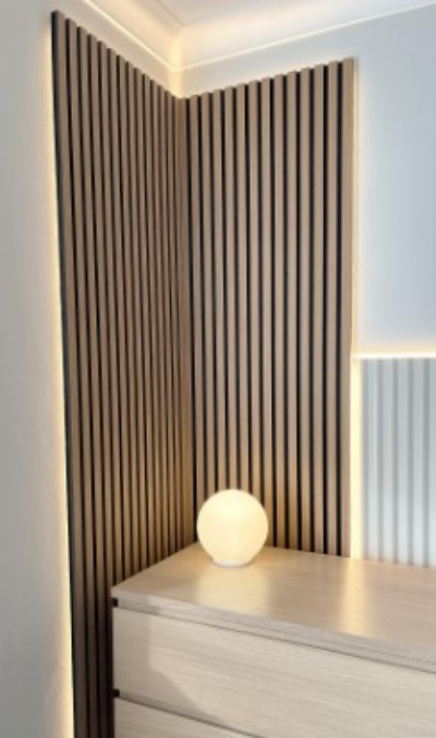 Corner Wooden panels with LEDs