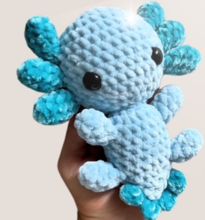 Crochet an adorable no-sew axolotl salamander