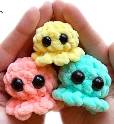 Crochet baby octopus