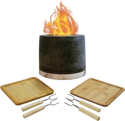 Roundfire Tabletop Fire Pit with Smores Kit