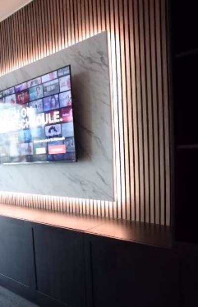 Use slats, laminate panels, and LEDs to enhance your game room experience