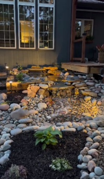 magnificent DIY backyard river
