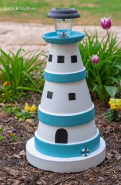 terra-cotta-pot-diy-lighthouse-garden