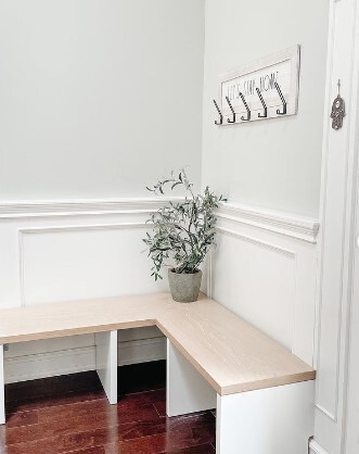 Bench with chair rail and wainscoting