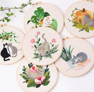 Cat-Embroidery-Kit