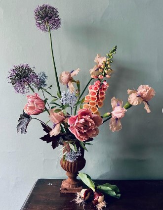 Allium Peony Foxgloves and Iris for fresh vibes