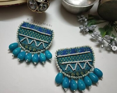 DIY Beaded Embroidery Earrings