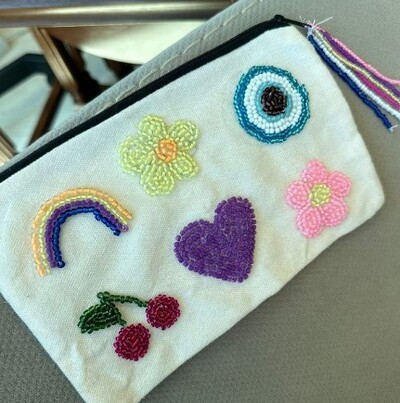 DIY Beaded Embroidery Pouch