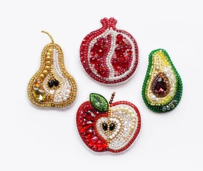 Fruit Brooches Bead Embroidery Kit