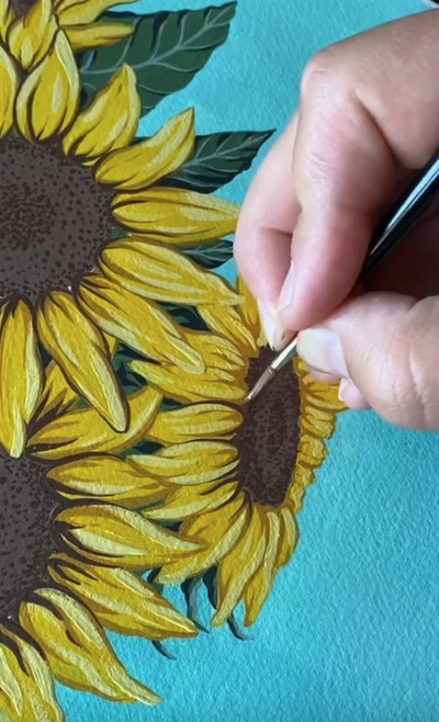 Gouache-Sunflowers-in-a-Vase-Painting