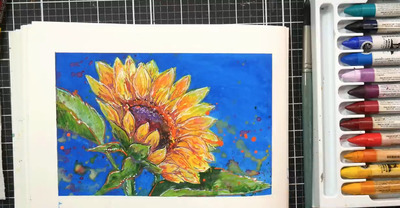 Mixed-Media-Sunflower-Art