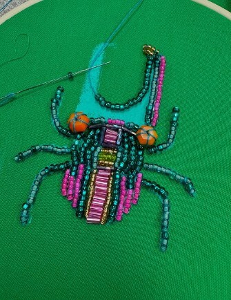 Spider with Beaded Embroidery