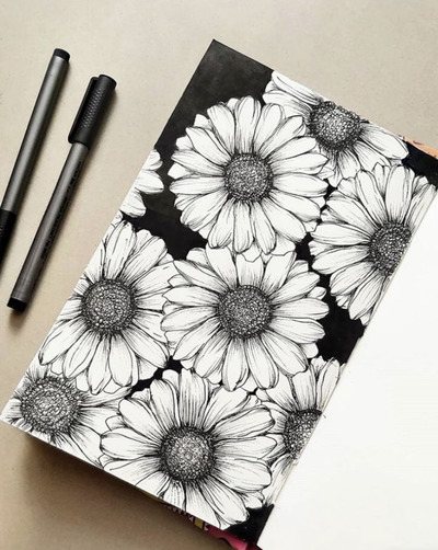 Sunflowers-in-Black-and-White