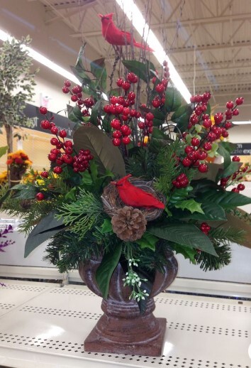 Traditional Christmas centerpiece