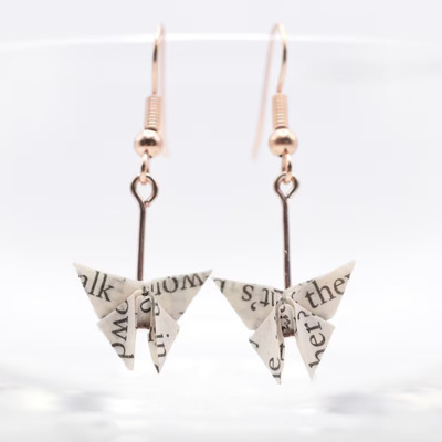 Book-Pages-Origami -Earrings