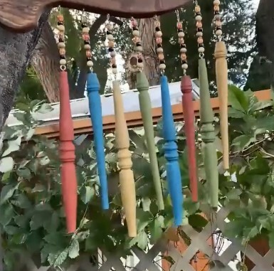 Easy Repurposed Chair Spindle Wind Chimes