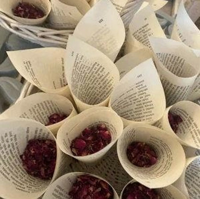 Old-Book-Pages- Wedding-Cones-for -Confetti