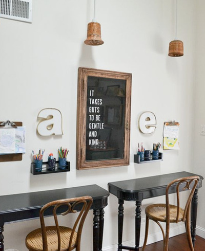 Old-Table-into-Wall-Mounted-Desks