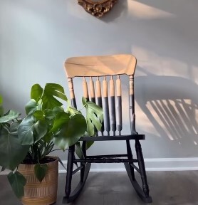 Upcycle the rocking chair into a two tone modern furniture piece