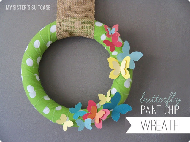 make spring paint chip wreath