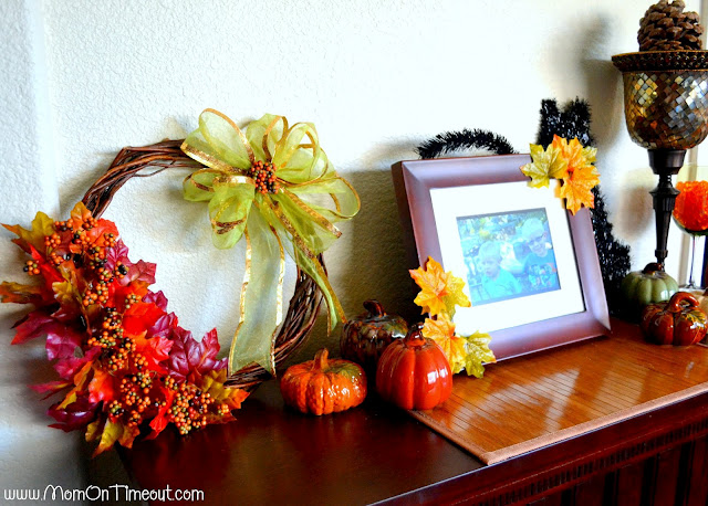 dollar store fall mantel