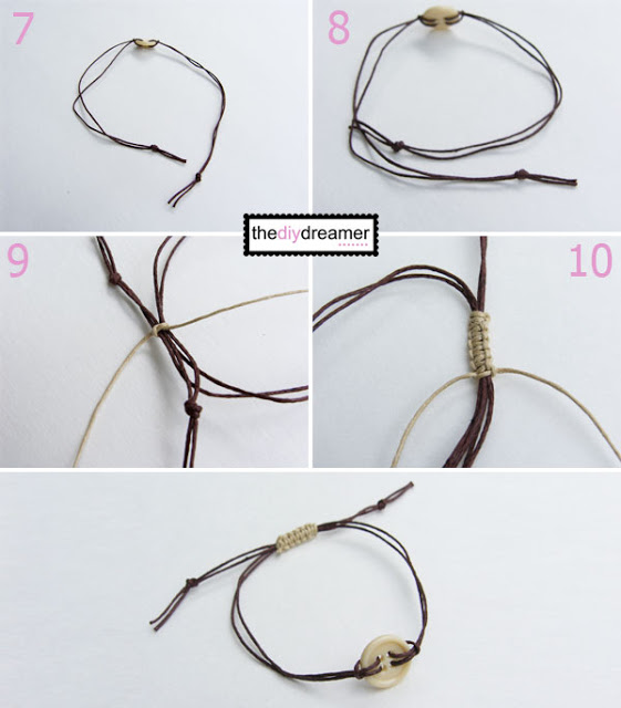 cord and button bracelet tutorial 2