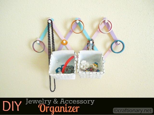 DIY hanging organizer for jewelry