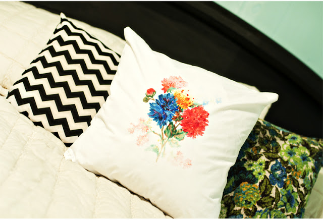 DIY floral anthropologie pillow